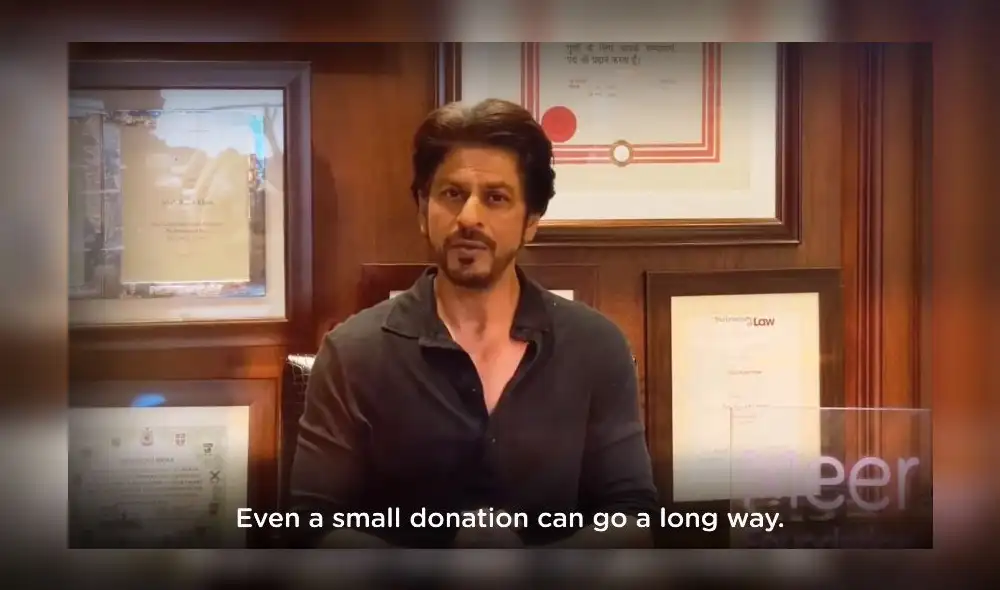 Shah Rukh Khan en video para Meer Foundation. Foto: captura YouTube