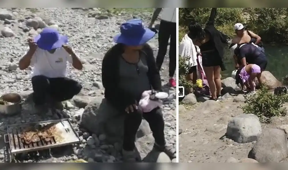 La Policía encontró a familias disfrutando un día de paseo en Yumina, en pleno toque de queda. Foto: PNP