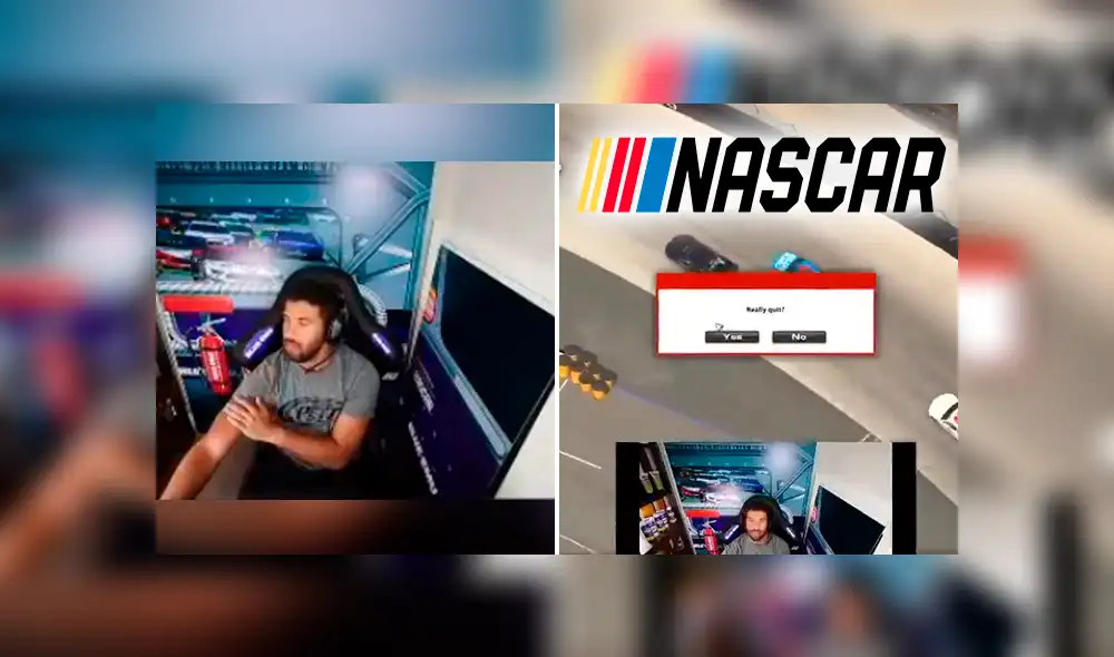 Un piloto no toleró más la competencia de NASCAR a través de un videojuego y se retiró del mismo en plena competencia.