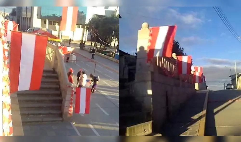 Facebook: Municipalidad en Cusco se equivoca de bandera peruana y coloca la de Austria . Facebook: Municipalidad en Cusco se equivoca de bandera peruana y coloca la de Austria .