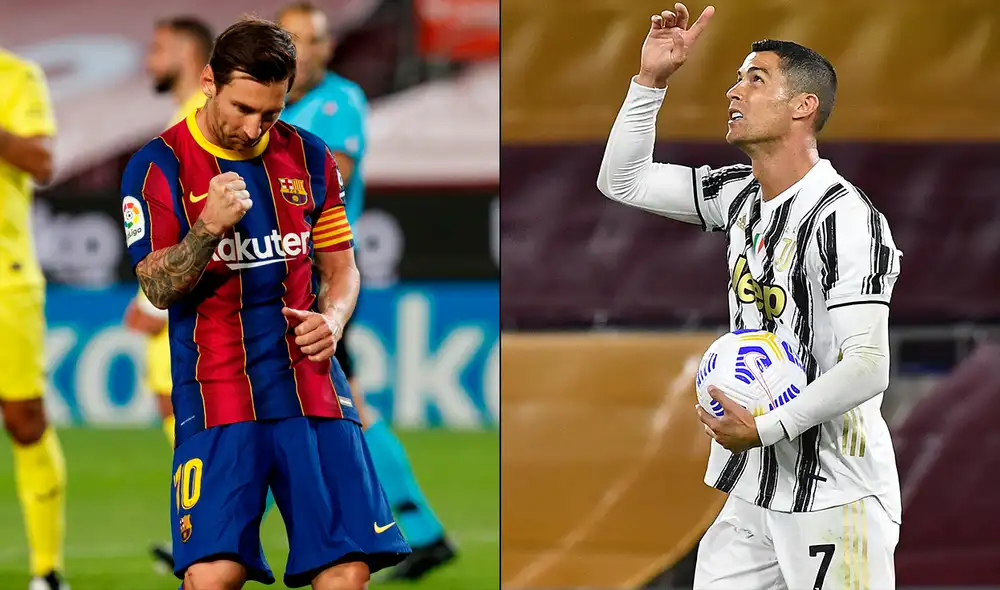 Lionel Messi y Cristiano Ronaldo convirtieron en el primer tiempo de sus respectivos partidos. Foto: Composición/Twitter/AFP