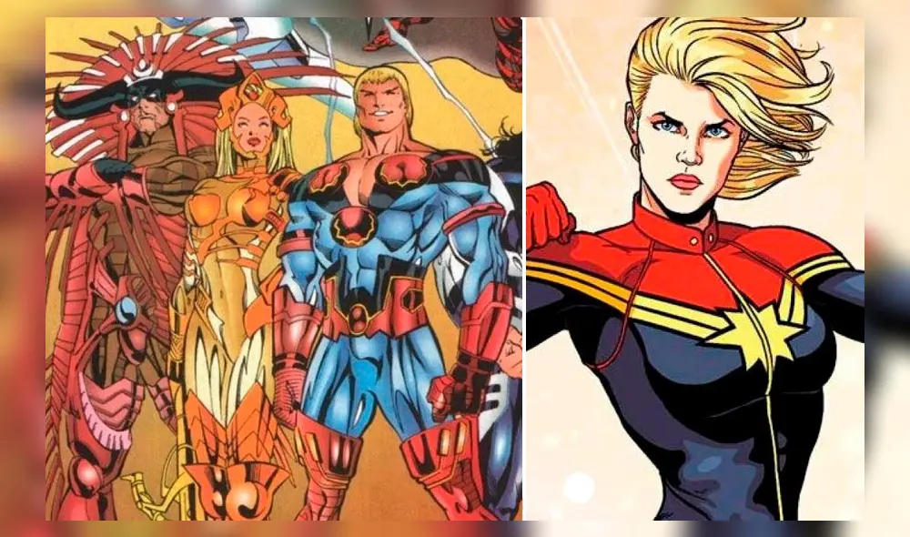 The Eternals y Capitana Marvel y su posible conexión. Créditos: Composición