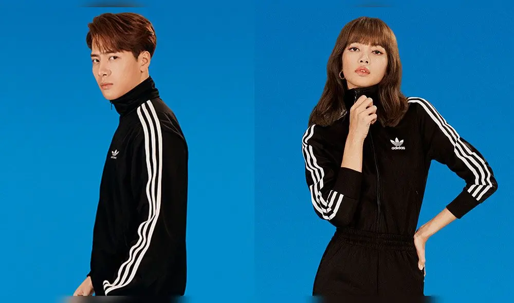 Jackson de GOT7 y Lisa de BLACKPINK posan para campaña de Adidas.