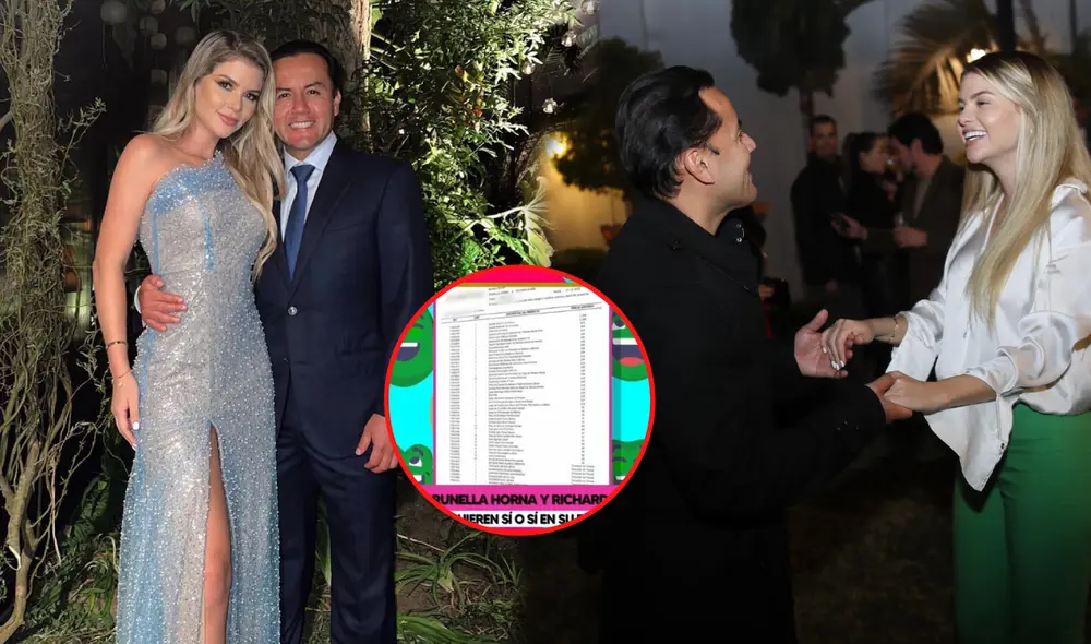 Brunella Horna y Richard Acuña esperan recibir obsequios de alto valor por su boda. Foto: composición LR/ @burnehorna/Instagram