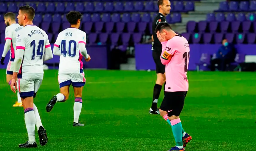Lionel Messi se lamenta tras fallar un tanto en el Barcelona vs. Valladolid. Foto: EFE Lionel Messi se lamenta tras fallar un tanto en el Barcelona vs. Valladolid. Foto: EFE