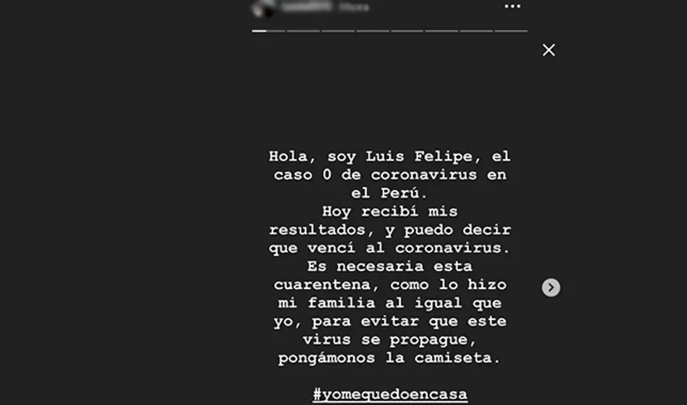 Paciente cero de coronavirus se pronuncia tras lograr recuperación. (Captura: Redes Sociales) Paciente cero de coronavirus se pronuncia tras lograr recuperación. (Captura: Redes Sociales)