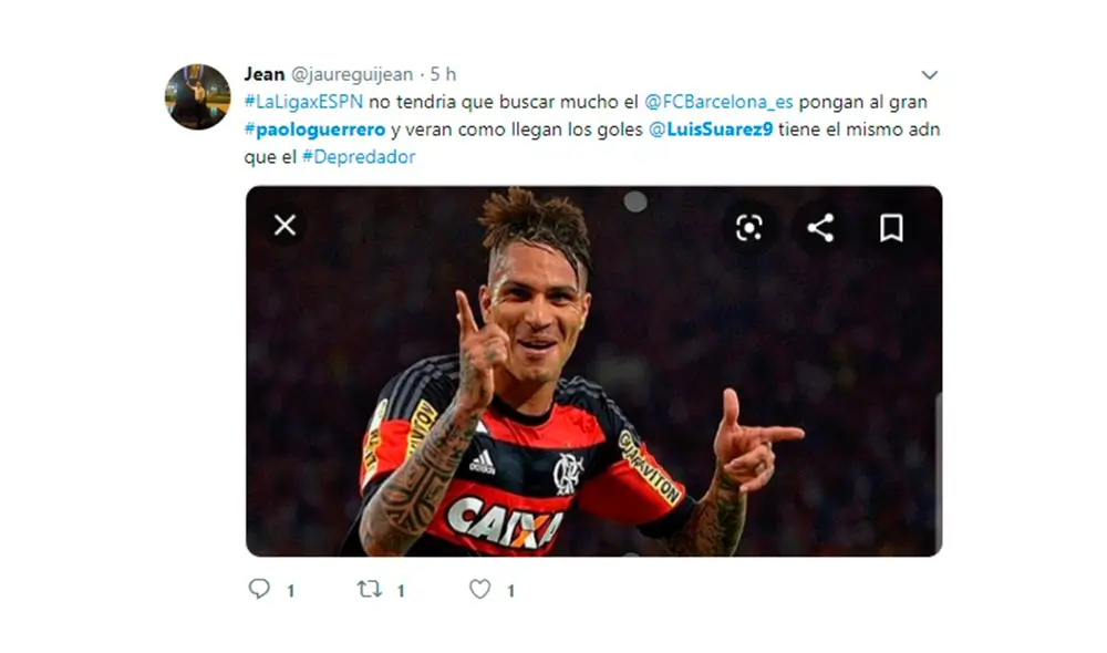 Paolo Guerrero: hinchas del Barcelona eligen al peruano como remplazo de Luis Suárez. Paolo Guerrero: hinchas del Barcelona eligen al peruano como remplazo de Luis Suárez.