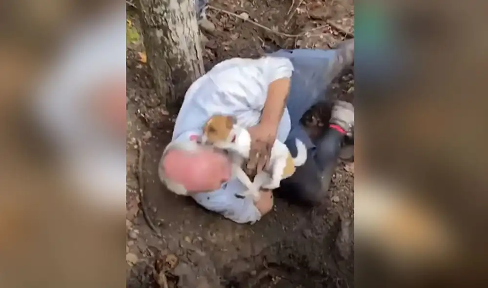 El hombre halló a su perrita tras varios días de intensa búsqueda. Foto: Facebook