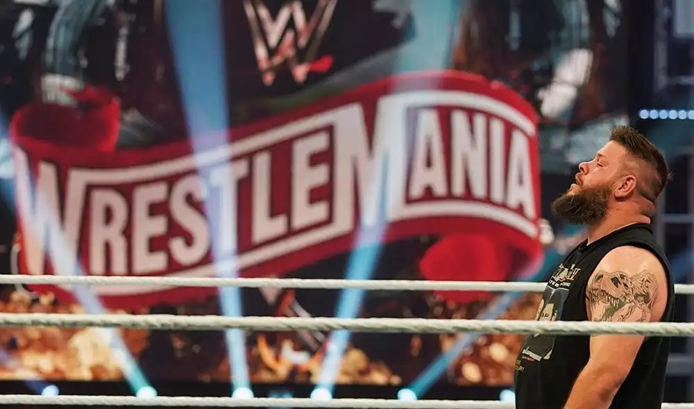 Kevin Owens venció a Seth Rollins en el WrestleMania 36. Foto: WWE