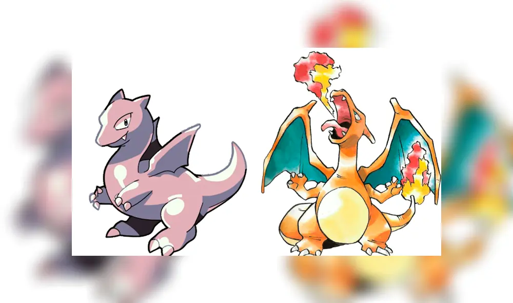 Diseño "Dragon4" de Charizard (izquierda) y diseño final (derecha). Diseño "Dragon4" de Charizard (izquierda) y diseño final (derecha).