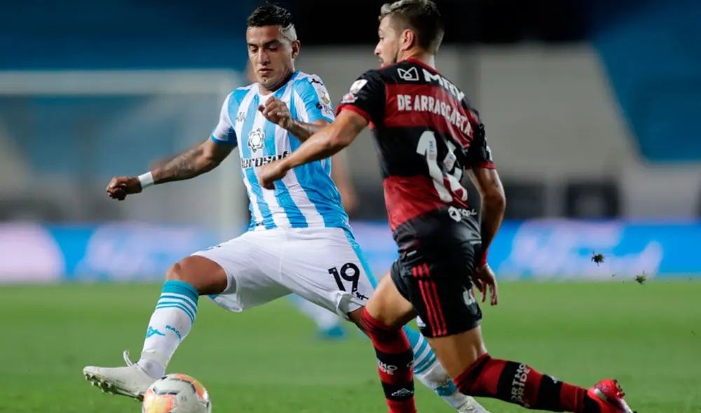 Racing y Flamengo igualan a 1 por los octavos de final de Copa Libertadores 2020. Foto: AFP. Racing y Flamengo igualan a 1 por los octavos de final de Copa Libertadores 2020. Foto: AFP.