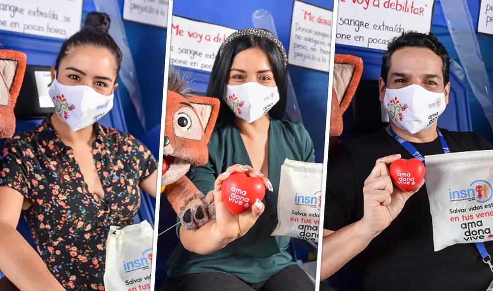 Mayella Lloclla, Katy Jara y Miguel Álvarez colaboran con donación de sangre. Foto: difusión