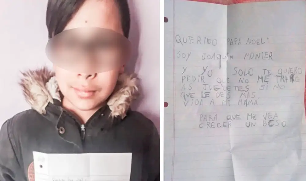 Revisa la carta que el niño escribió a Papá Noel donde pide por la salud de su madre. Foto: captura de Facebook Revisa la carta que el niño escribió a Papá Noel donde pide por la salud de su madre. Foto: captura de Facebook