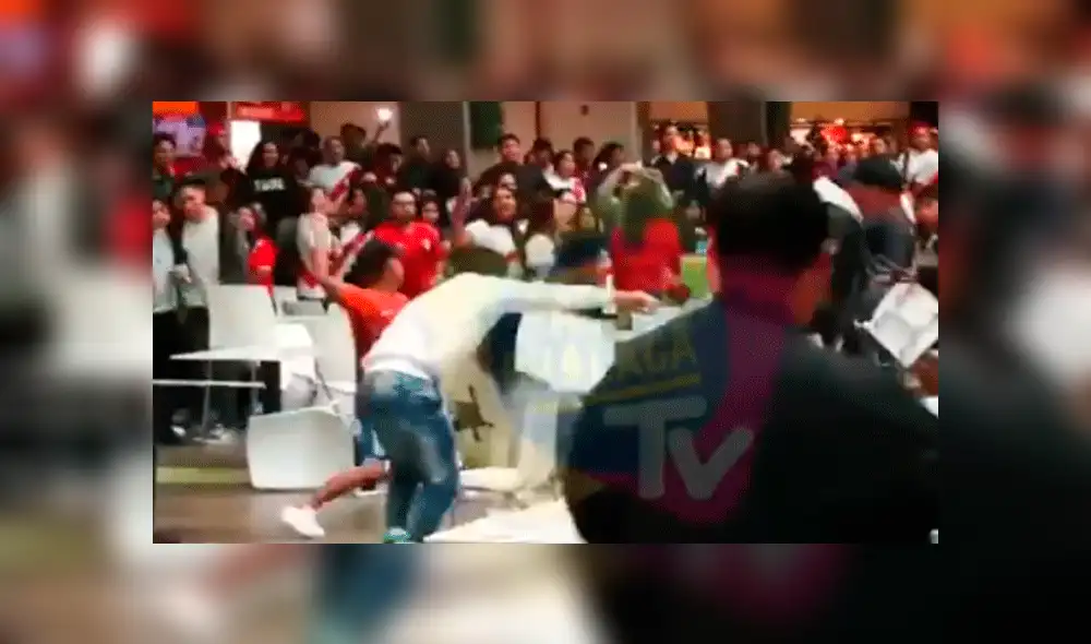 Perú vs. Francia: hinchas se pelean en centro comercial del Callao durante el partido [VIDEO]