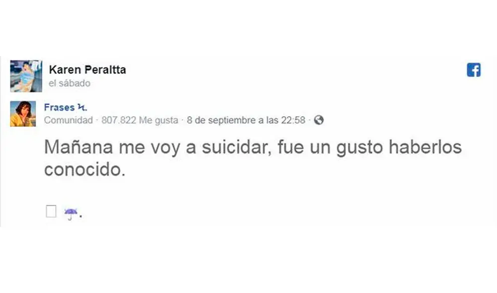 Facebook: adolescente se suicida luego de publicar mensajes en la red social