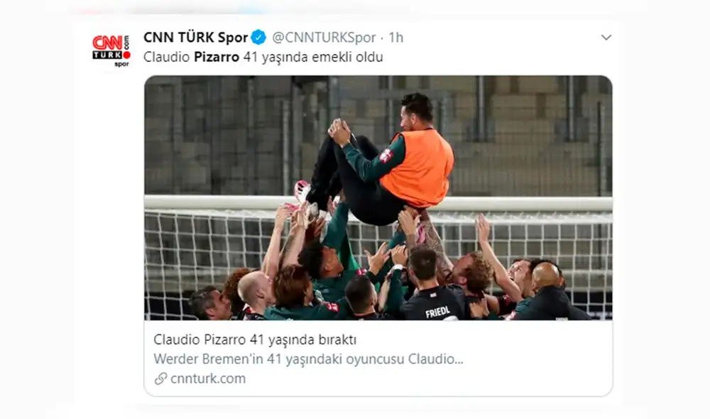 Claudio Pizarro recibe homenaje de prensa internacional tras retirarse del fútbol.