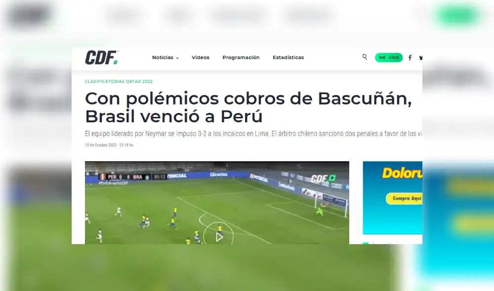 Medios coincidieron en calificar de polémico el arbitraje. Foto: AFP/Capturas Medios coincidieron en calificar de polémico el arbitraje. Foto: AFP/Capturas