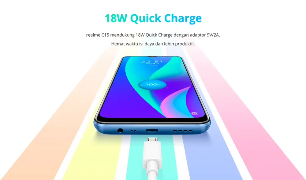 Realme C15 llega con carga rápida de 18W. l Foto: Realme