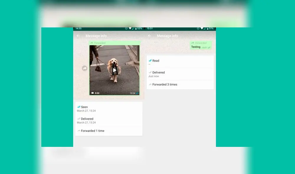 La beta de WhatsApp cuenta con un nuev función que permite saber si han reenviado tu mensaje.