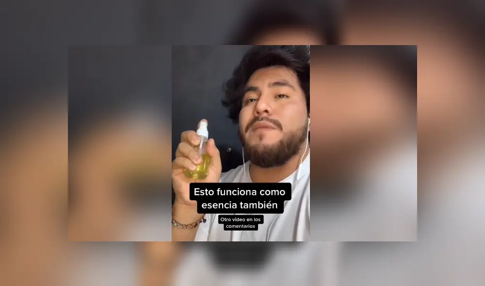 El joven creó este perfume de una manera muy sencilla y decidió compartirlo en las redes. Foto: TikTok
