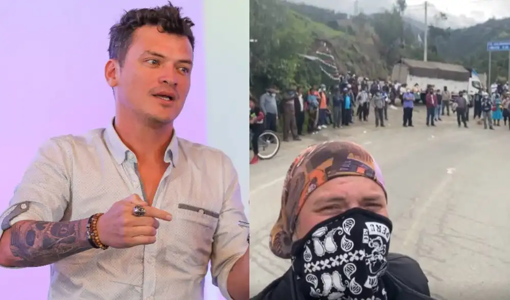 Óscar López Arias recoge testimonios en el Paro Agrario. Foto: composición La República/ Óscar López Arias/ Instagram