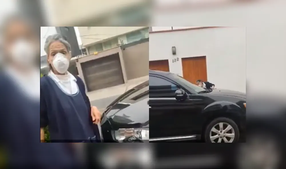 Anciana es encontrada lavando autos en pleno estado de emergencia. Foto: Captura