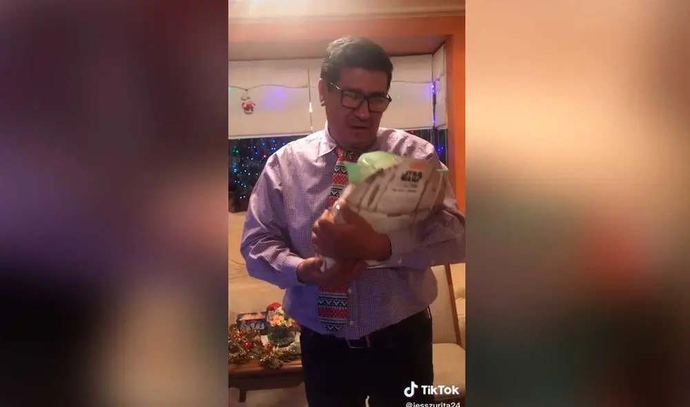 Desliza las imágenes para ver la curiosa reacción que tuvo este papá al ver el increíble regalo que le dio su hija. Foto: captura de TikTok/@jesszurita24
