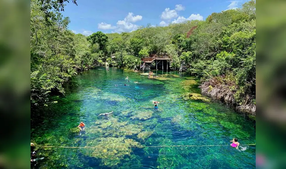 Altar Maya es descubierto en un cenote de la Playa del Carmen. (Foto: Be social Playa del Carmen)