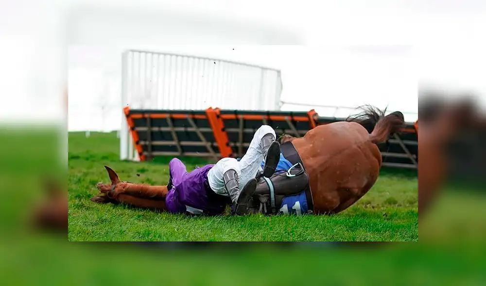 Facebook: caballo de carreras aplasta a jinete en el último obstáculo de competencia [FOTOS]