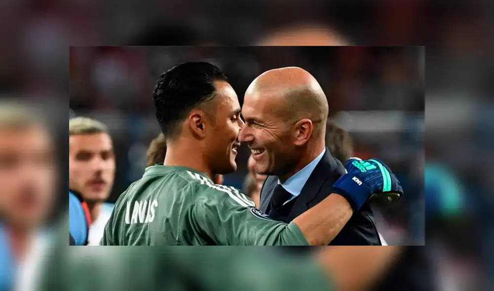Zinedine Zidane y Keylor Navas Zinedine Zidane y Keylor Navas