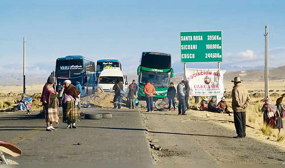 protesta. Pobladores de Llallimayo continúan con bloqueos.