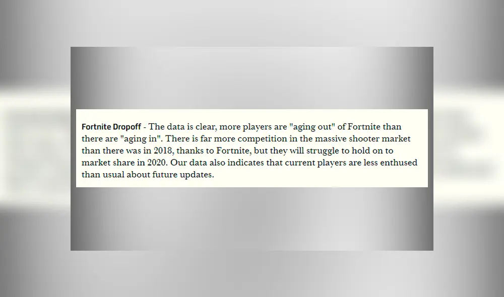 "Más jugadores se están aburriendo de Fortnite de los que se están enganchando"