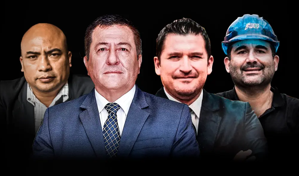 exgerente general de Petro-Perú Hugo Chávez, el exjefe de la DINI José Fernández Latorre, el exasesor Henry Shimabukuro, y el empresario Samir Abudayeh. Foto: composición de Fabrizio Oviedo / La República