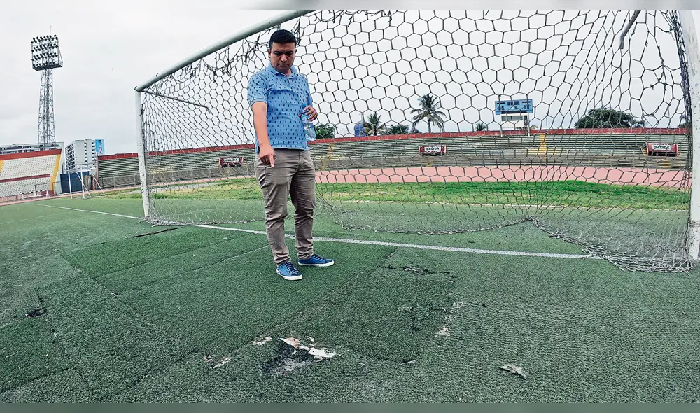 En mal estado. Los diferentes componentes del Complejo Deportivo Elías Aguirre se encuentra deteriorado.
