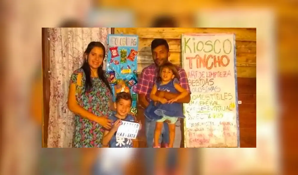 Horacio y Ángeles, padres de dos niños invirtieron el bono en la apertura de un kiosko.