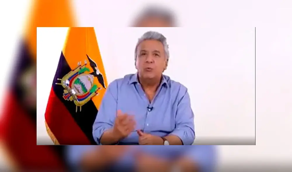 El presidente ecuatoriano emitió un mensaje que duró menos de 40 segundos. Foto: captura de pantalla