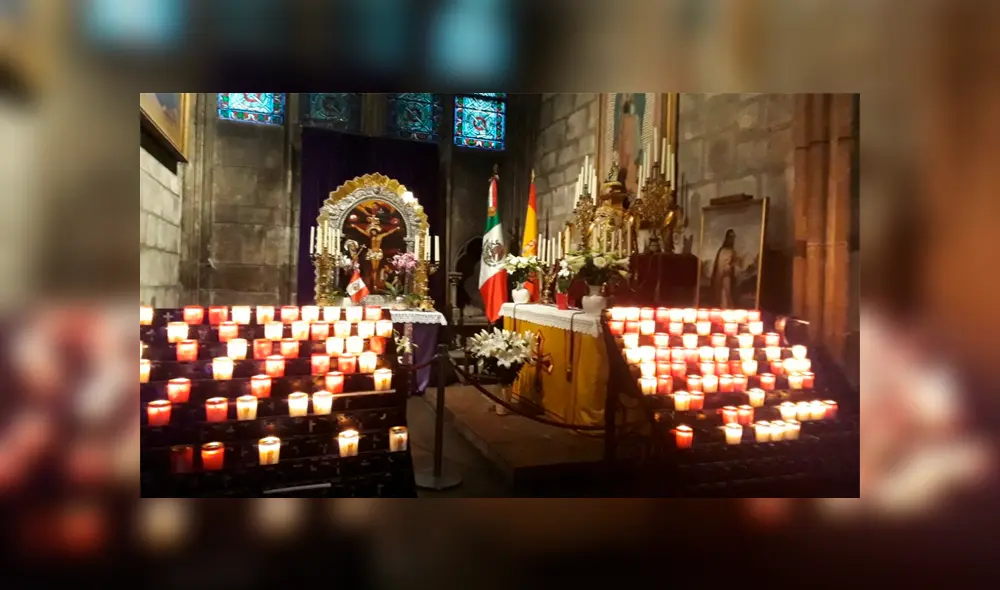 Fieles recuerdan imagen del Señor de los Milagros en la catedral de Notre Dame 