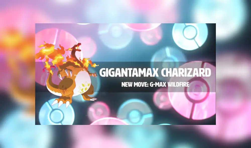 Charizard forma Gigamax en Pokémon Escudo y Espada.