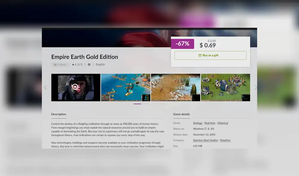 Hasta clásicos como Empire Earth.