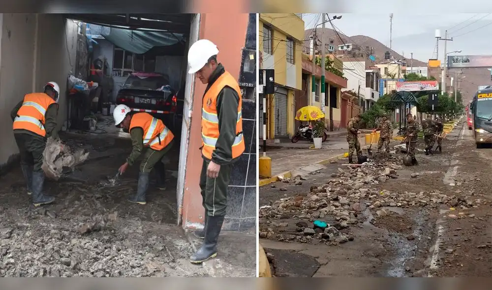 Soldados del Ejército apoyan a familias afectadas por lluvias torrenciales en Arequipa. Soldados del Ejército apoyan a familias afectadas por lluvias torrenciales en Arequipa.