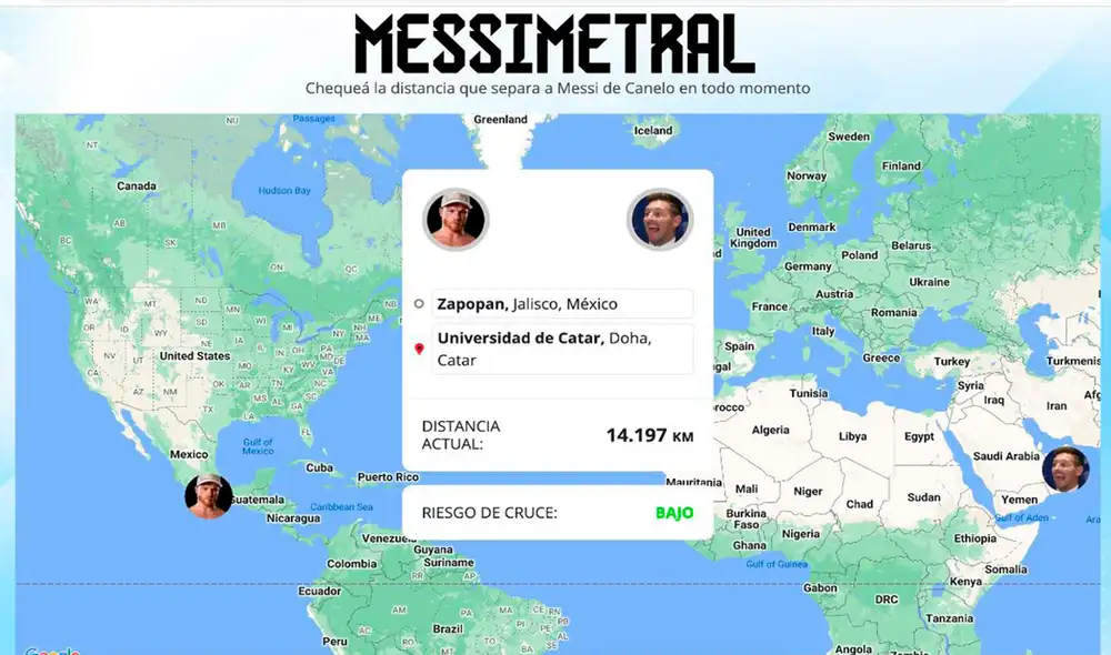 Messimetral: la app que evitará que Lionel Messi y Canelo Álvarez se encuentren. Foto: captura de Infobae