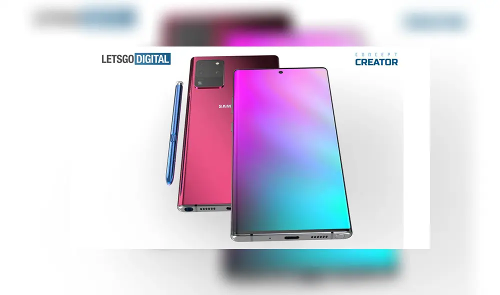 El Galaxy Note 20 luciría esquinas cuadradas y un agujero en pantalla.