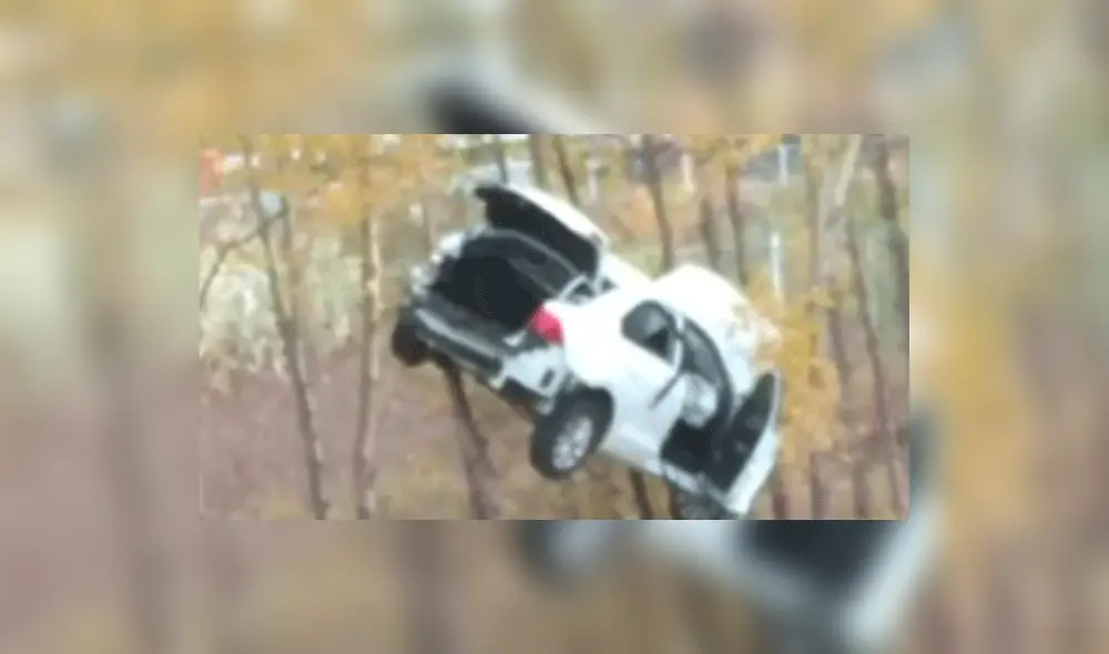 YouTube: insólito accidente de tránsito dejó auto atrapado entre árboles [VIDEO]
