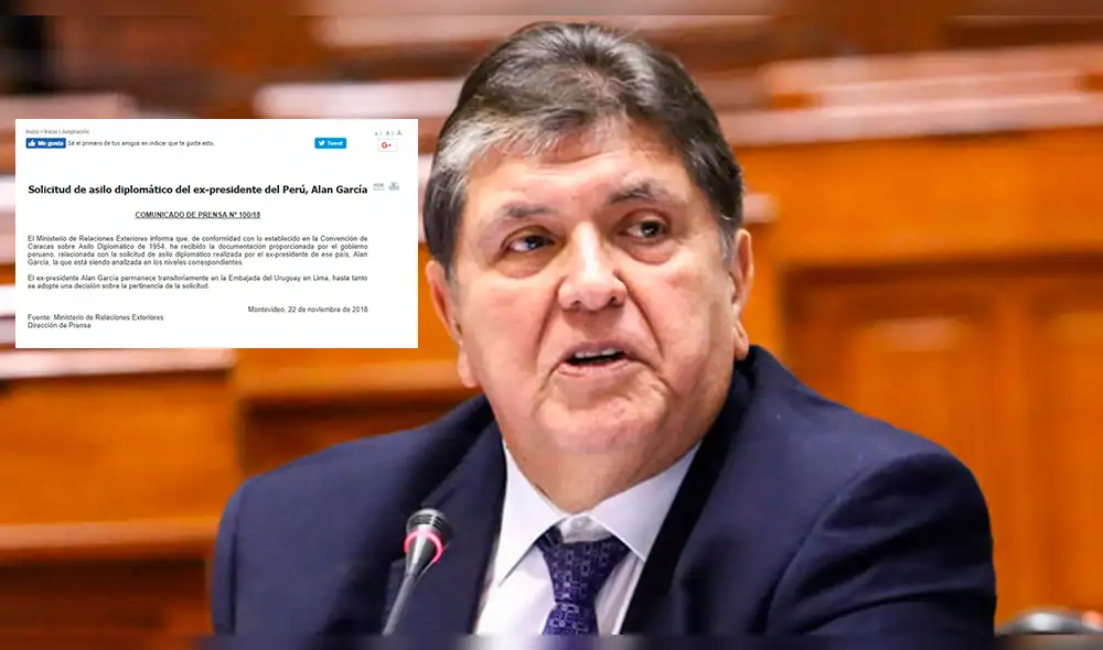 Alan García: Uruguay analiza solicitud de asilo diplomático del expresidente