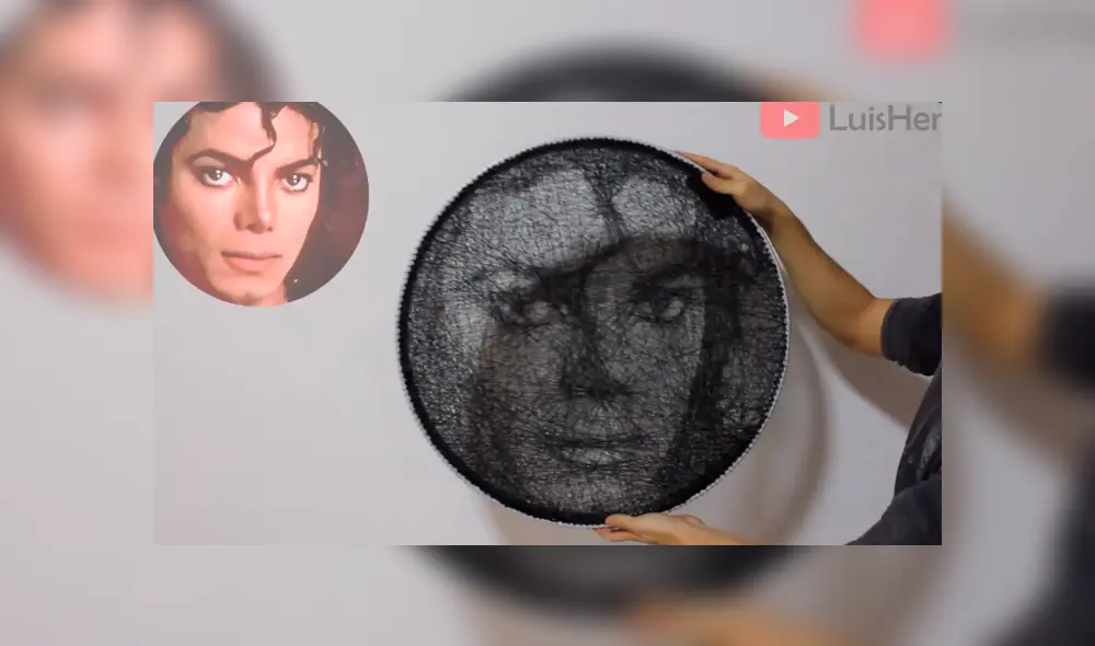 Desliza las imágenes para cómo este joven logra hacer el retrato de Michael Jackson con hilos de colores. Fotocapturas: shenri.q/TikTok Desliza las imágenes para cómo este joven logra hacer el retrato de Michael Jackson con hilos de colores. Fotocapturas: shenri.q/TikTok