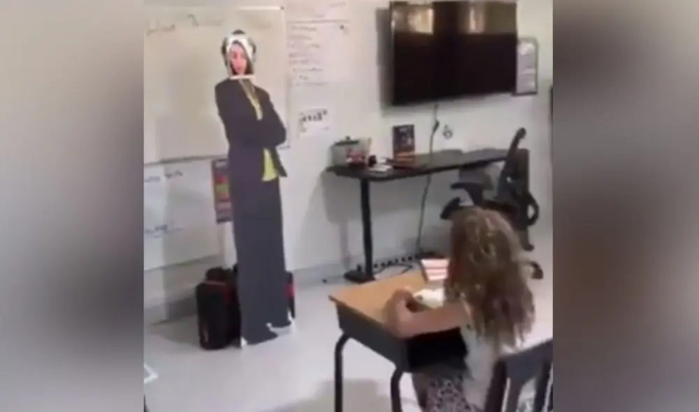 Desliza hacia la izquierda para ver más imágenes de la increíble transformación de un garaje en un salón de clases. (Foto: captura / Twitter)