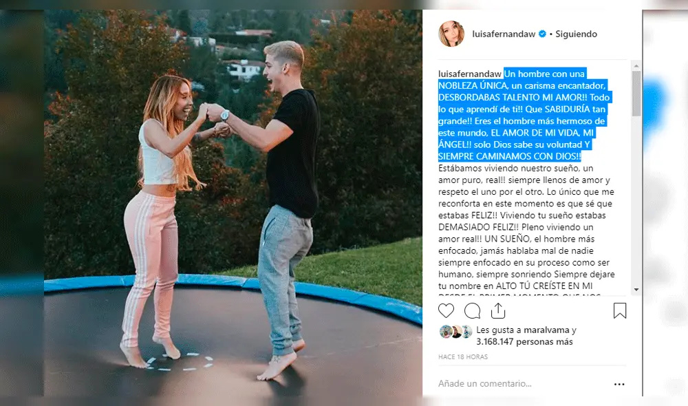 Novia de Legarda deja sorprendente comunicado en su cuenta de Instagram [FOTOS]