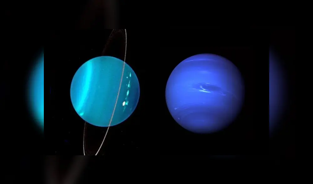 Urano y Neptuno. Fotos: W.W. Keck Observatory / NASA.