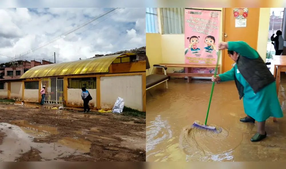 Intensas lluvias inundan puesto de salud en Juliaca.