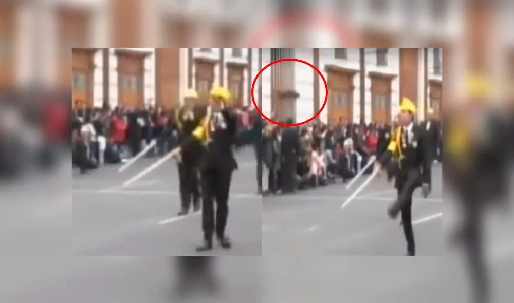 Un chico que participaba en un desfile tuvo un peculiar percance que generó que miles rían a carcajadas.